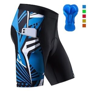 Baleaf Athletic Shorts Black and Blue Cycling Compression Fit Shorts Size S